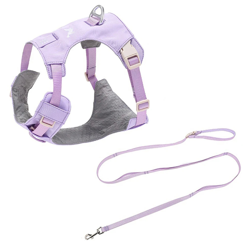 Lightweight Dog Harness & Leash Set Anti-Pull Escape-Proof Pet Walking Lead for Small Medium Large Dogs