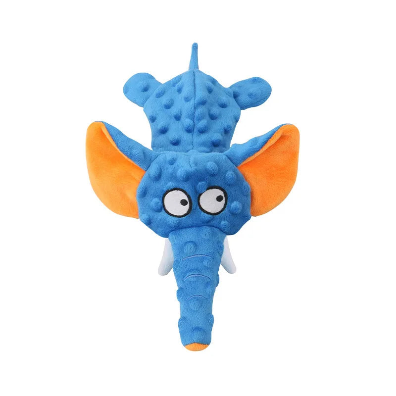 Jouet pour chien en peluche éléphant couineur avec papier froissé