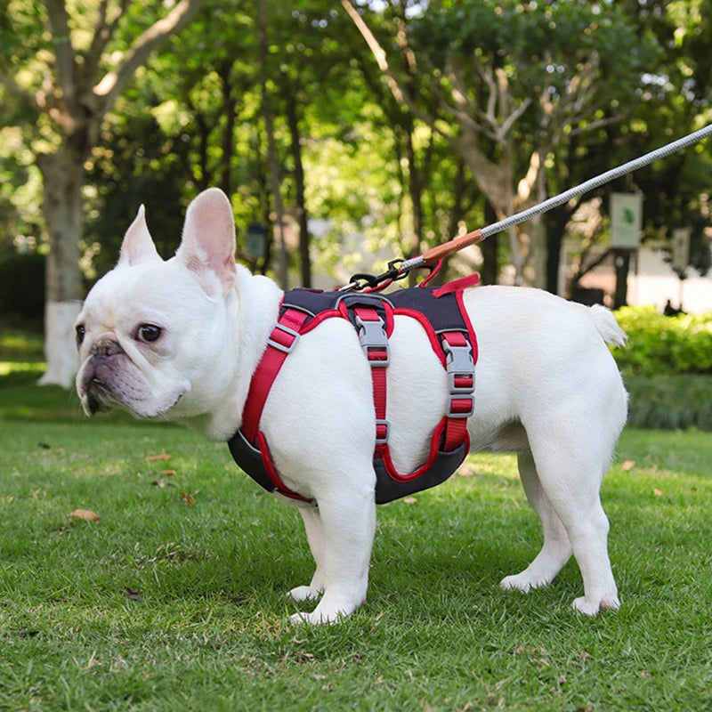 No Pull French Bulldog Harness with Grip Pet Outdoor Walking Supplies for Small Medium Dogs Reflective Strong Dog Harnesses