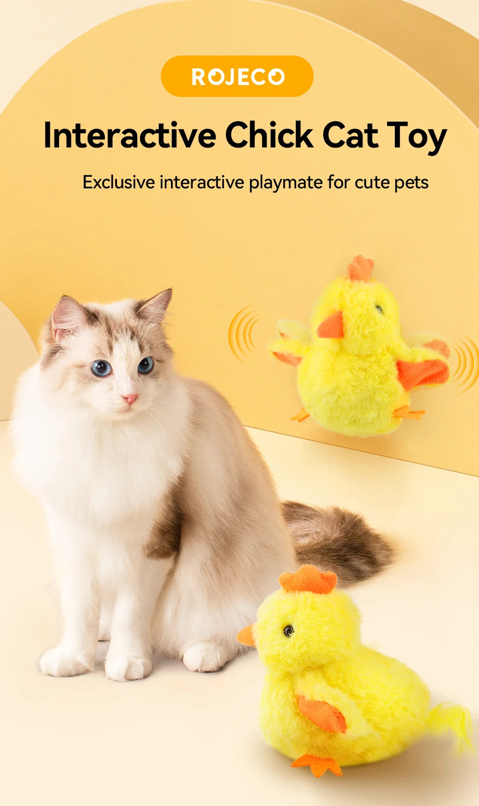 Interactive Remote Control Flapping Chick Cat Toy — Catnip Filled, Realistic Sound & Rechargeable