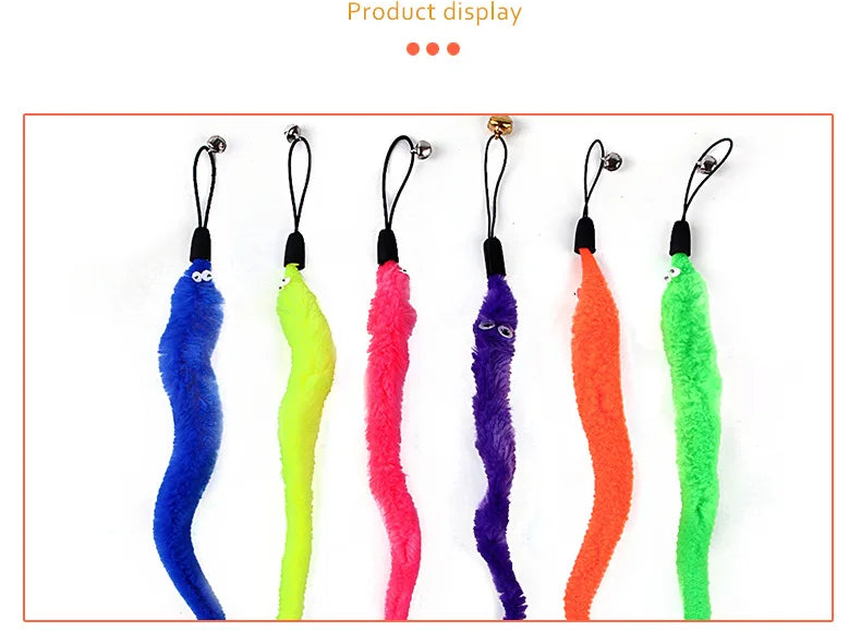 Interactive Cat Wand Toy - Feather and Bell Teaser Stick for Kittens