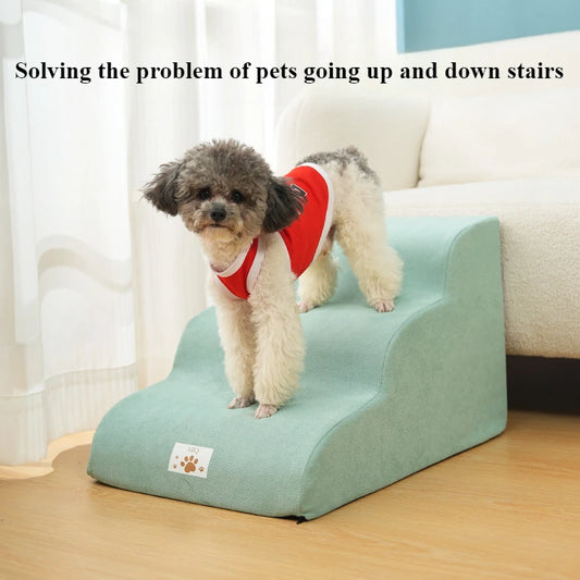 Memory Foam Pet Ramp Stairs for Dogs & Cats – Removable Washable Cover, 2, 3 & 4 Step Options