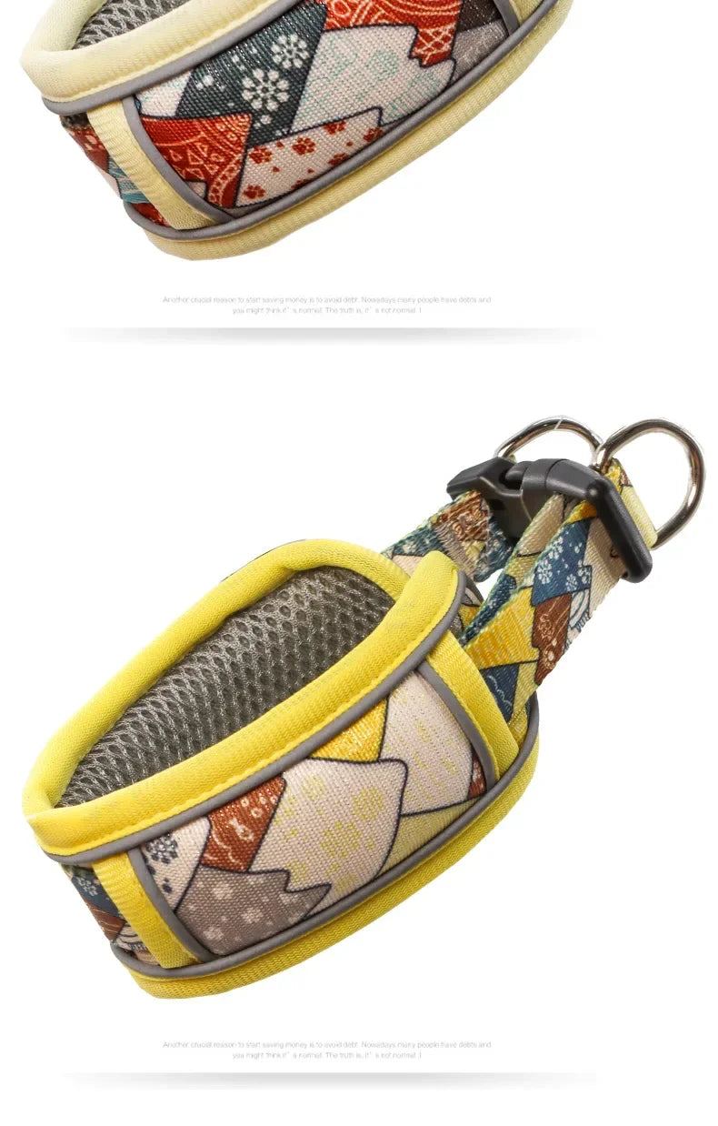 Reflective Breathable Mesh Dog Collar with Double D-Ring – All Sizes