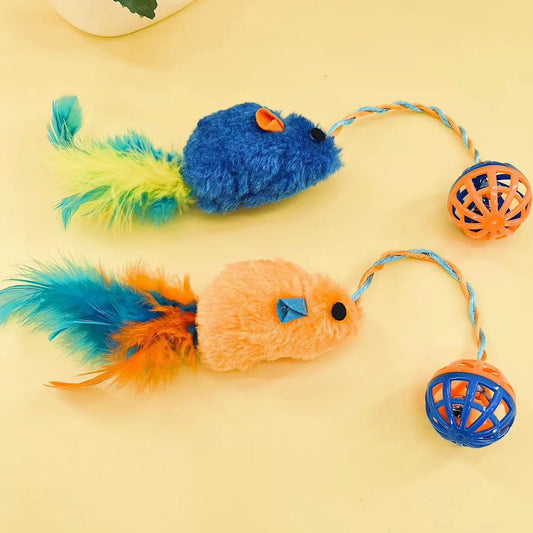 Plush Mouse & Bell Ball Interactive Cat Toy Set