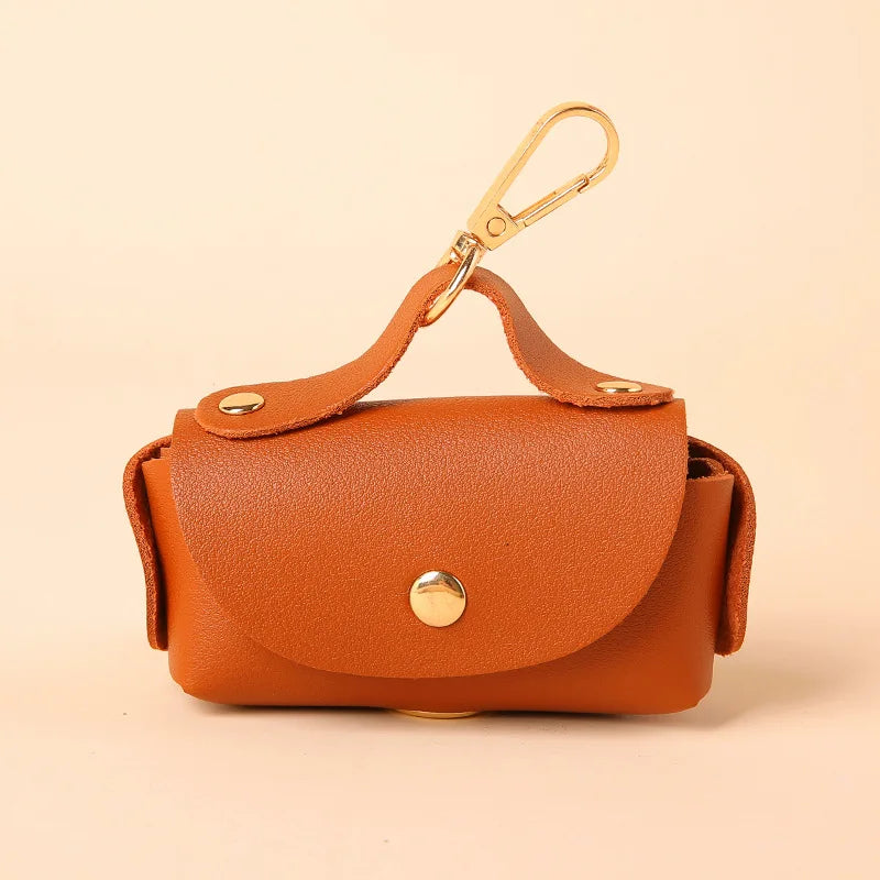 Distributeur de sacs à déjections en cuir avec clip pour les promenades de chien