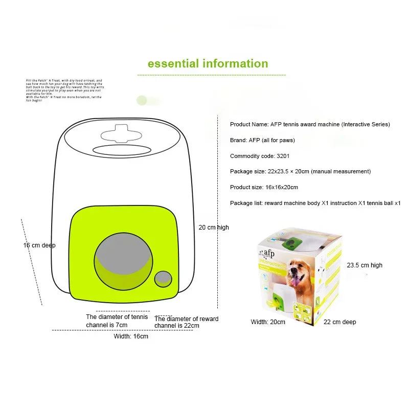 Automatic Dog Ball Launcher & Treat Reward Machine