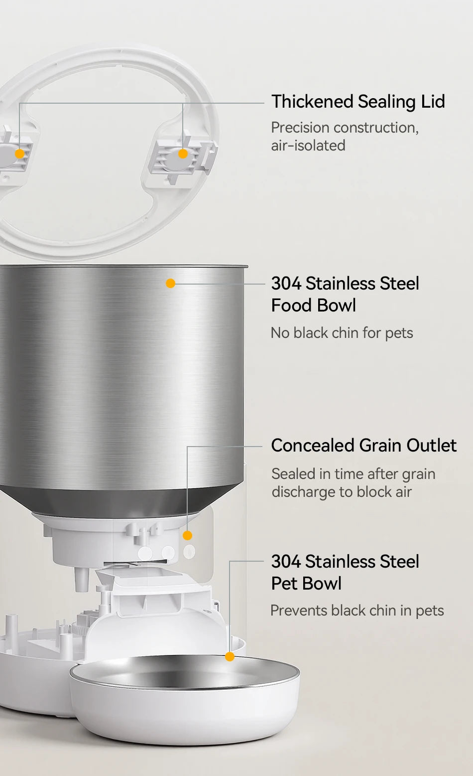 4.5L Smart Pet Feeder with Voice Recording & WiFi App Control