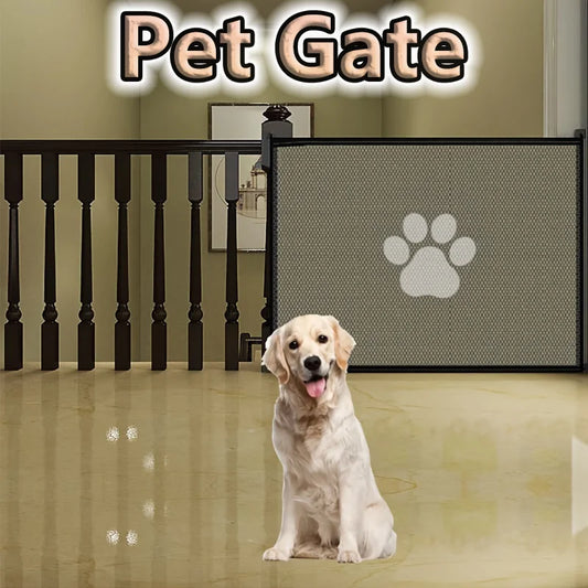Portable Pet Safety Gate - Folding Mesh Barrier for Dogs and Pets