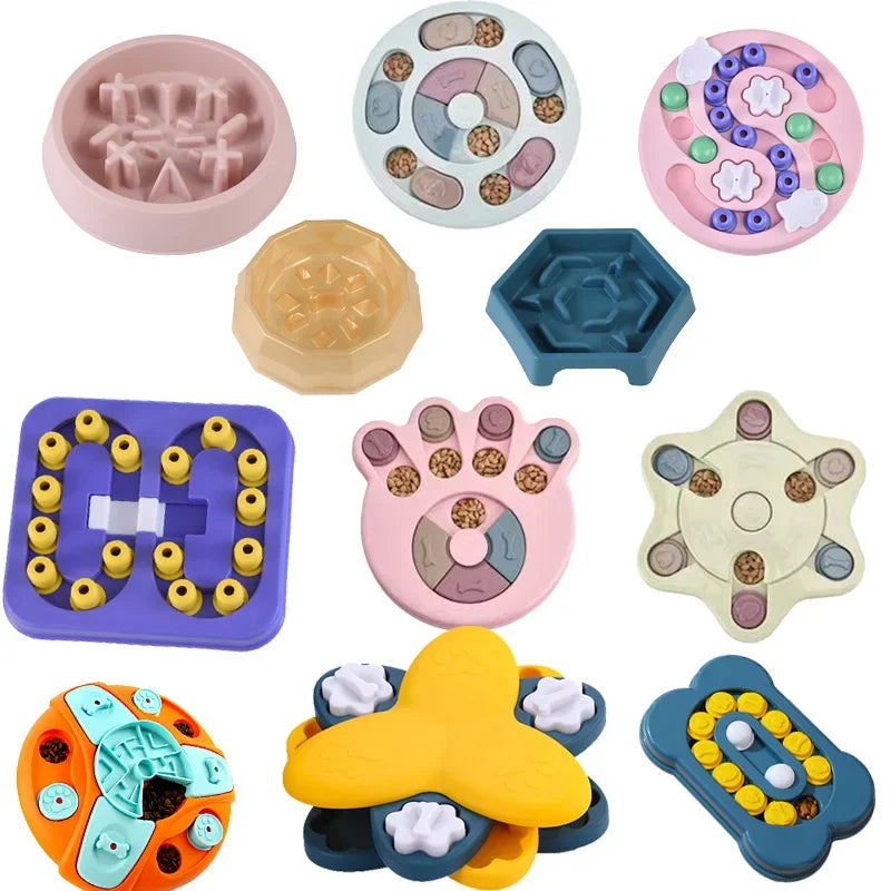 Non-Slip Puzzle Slow Feeder Bowl – Interactive Food Game for Dogs & Cats