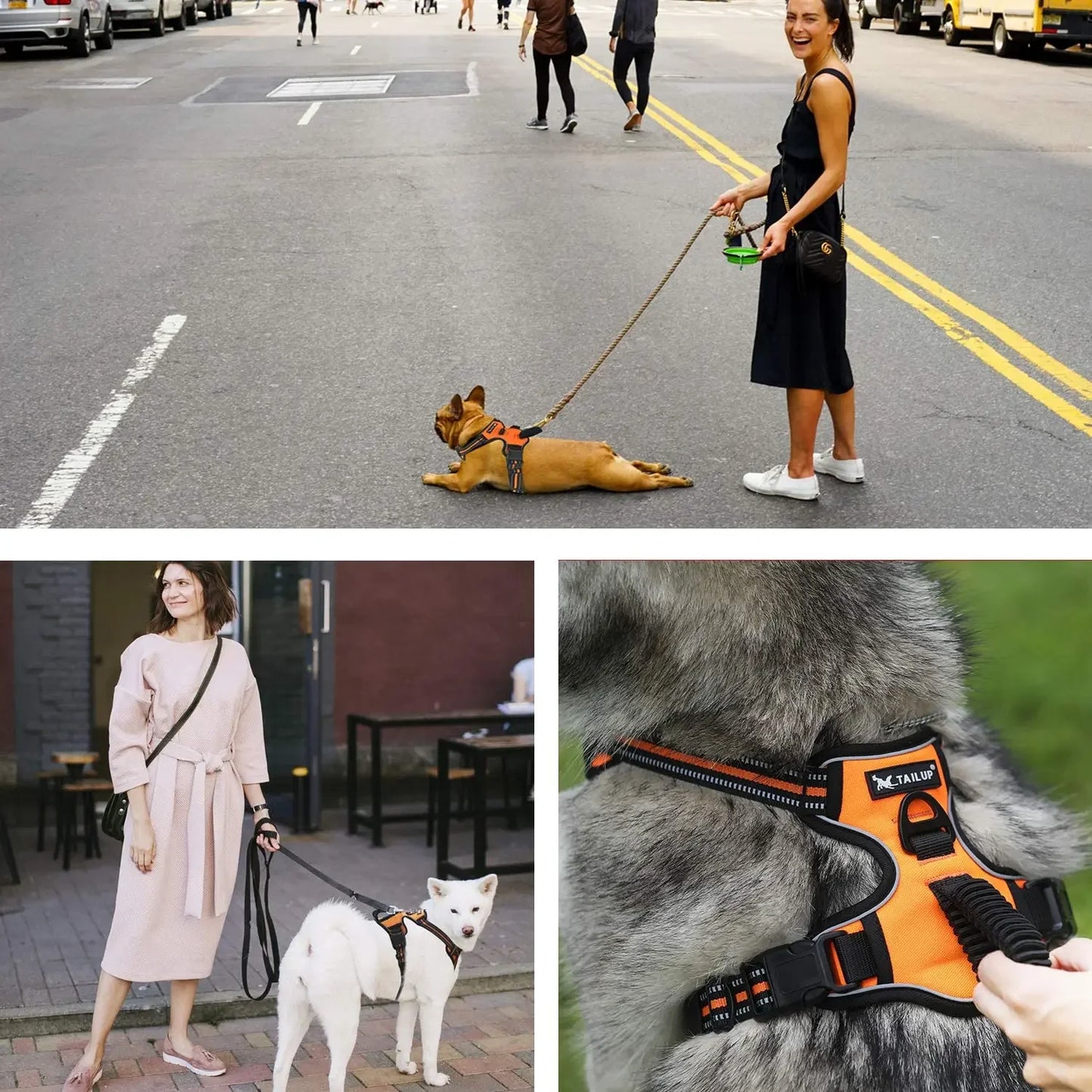 No-Pull Reflective Nylon Dog Harness for Strong Pullers