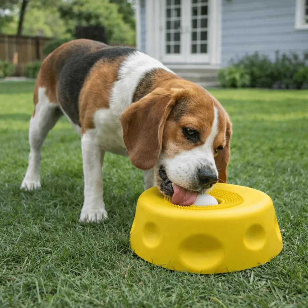 Interactive Dog Licking Bowl with Ball-Shaped Design
