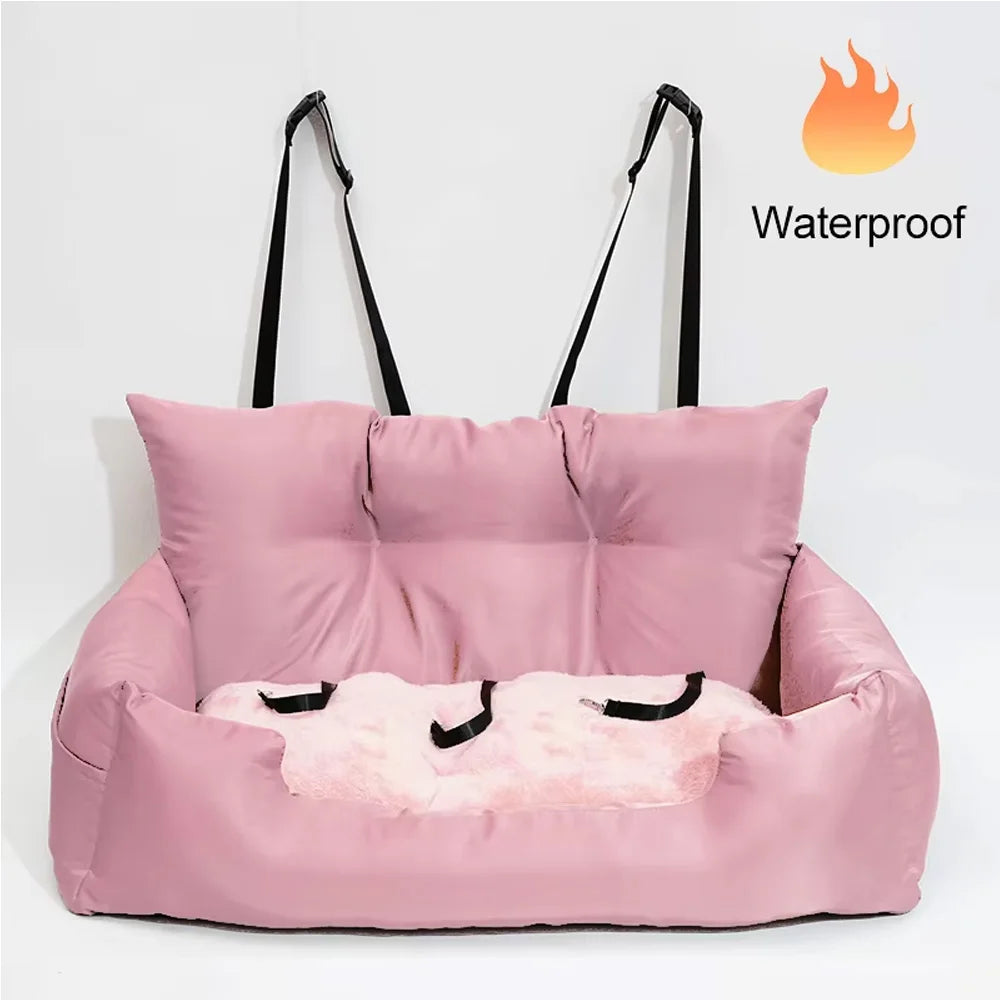 Rear Seat Dog Travel Bed with Removable Cover