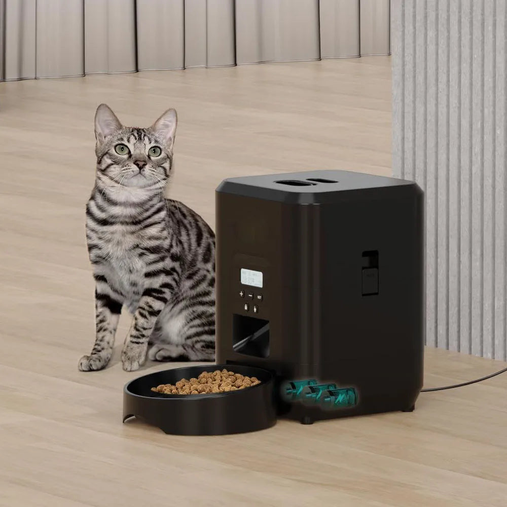 Cat Automatic Feeder 2L Cat Food Dispenser Smart Programmable Pet Feeder Recordable Dog Automatic Feede