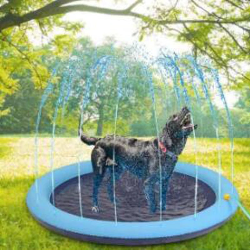 outdoor Summer Pet Swimming Pool Inflatable Water Sprinkler Pad Play Cooling Mat Outdoor Interactive Fountain Toy for Dogs