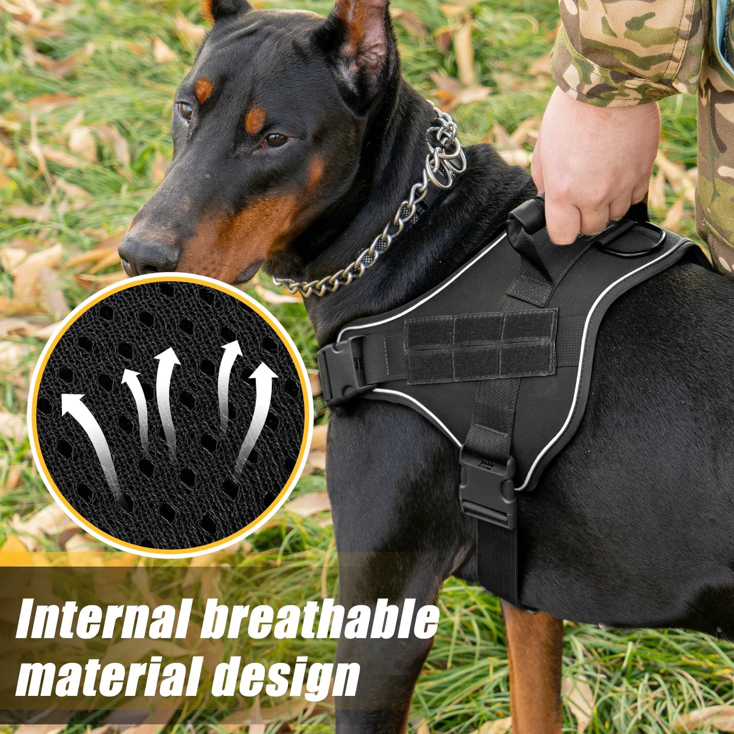 Tactical Dog Training Vest Harness – No-Escape Design