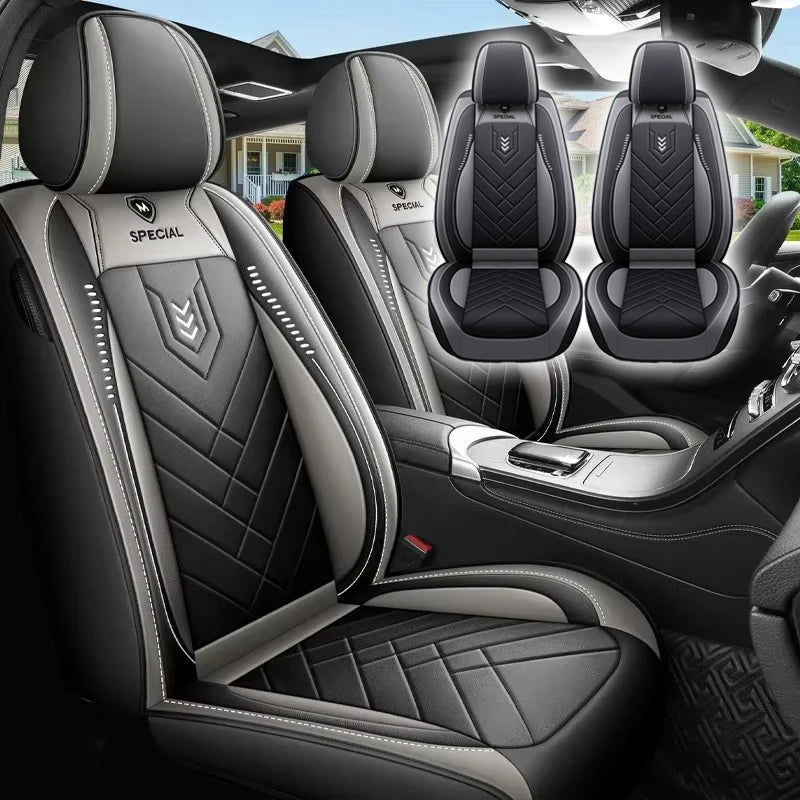 Full Leather Car Seat Cover — All-Season Universal Fit for Driver & Passenger