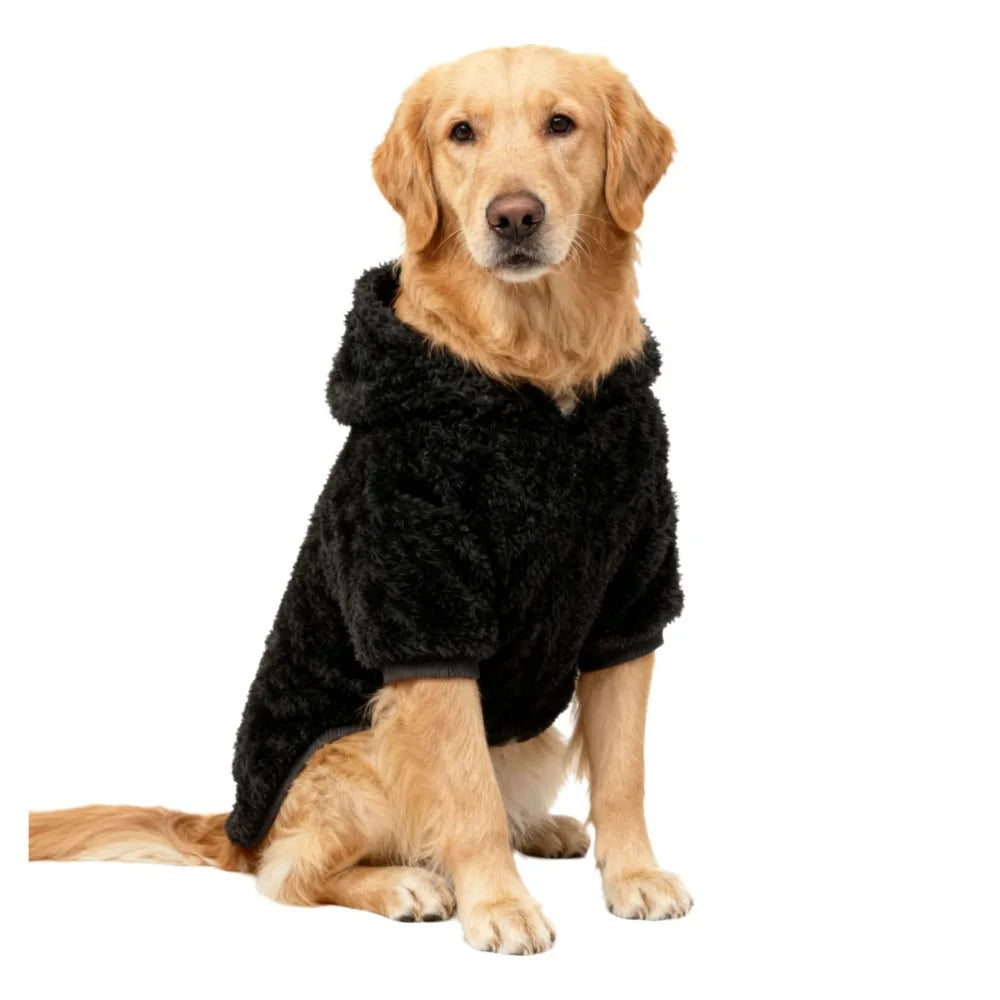 Plush Fleece Dog Hoodie | Soft Warm Winter Outdoor Coat for Medium & Large Dogs