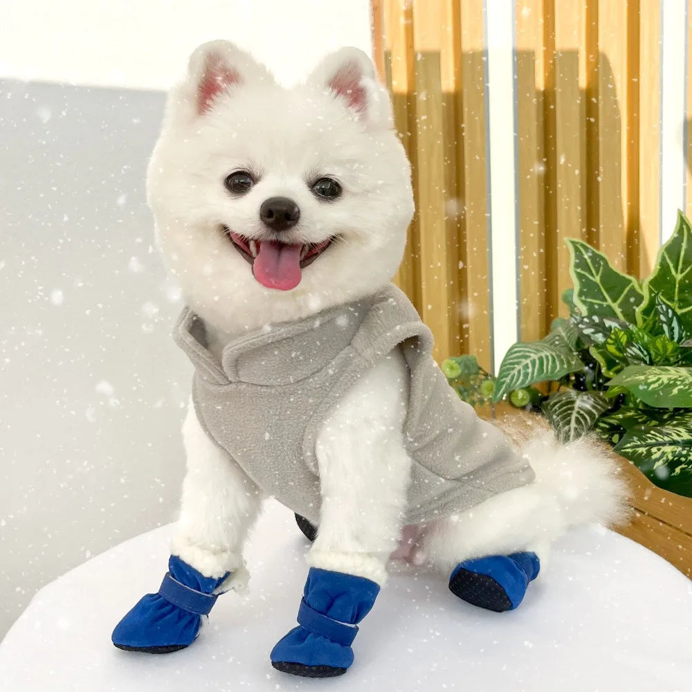 Bottes antidérapantes d'hiver pour chiens | Lot de 4 pour petits et moyens chiens et chats