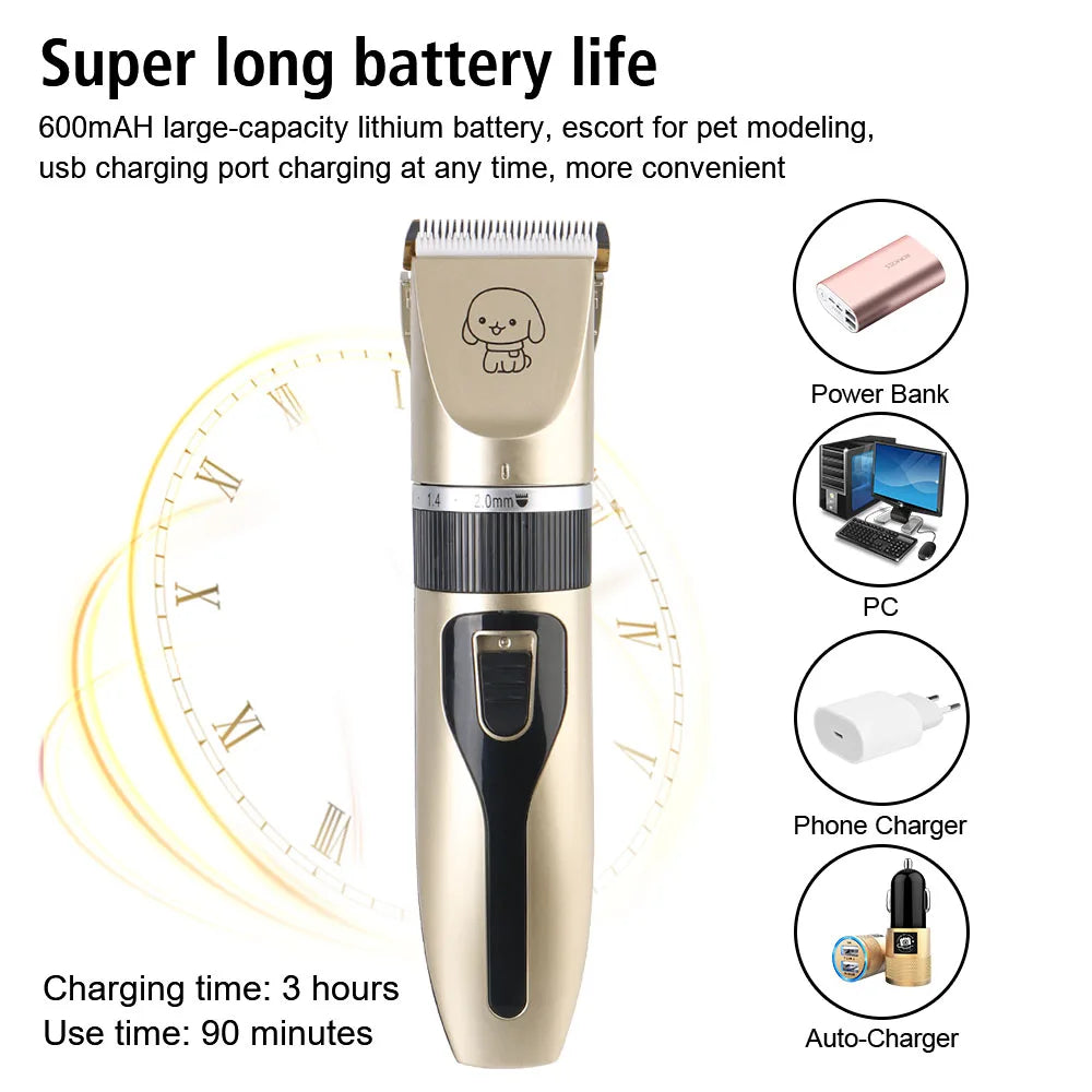 Electric Pet Hair Clipper & Grooming Set