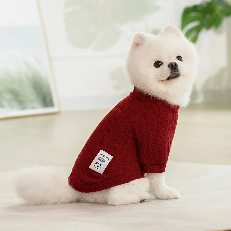 Knitted Dog Sweater for Autumn and Winter