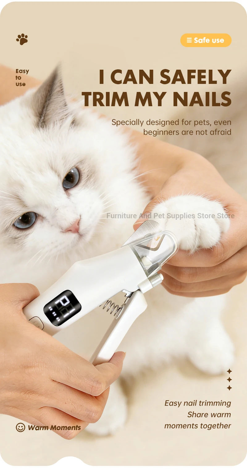 2-in-1 Electric Pet Nail Clipper & Grinder with LED