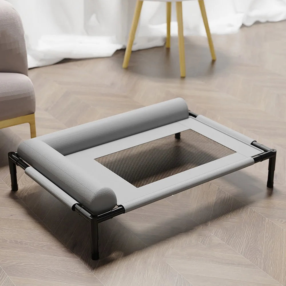 Elevated Mesh Dog Bed with Pillow — Breathable Raised Outdoor & Indoor Pet Bed