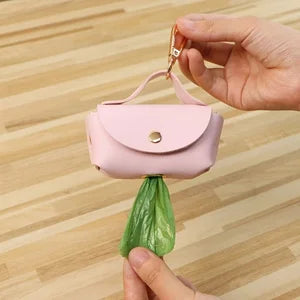 Distributeur de sacs à déjections en cuir avec clip pour les promenades de chien