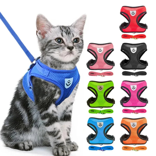 Escape-Proof Cat Harness & Leash Set - Adjustable Mesh Vest for Cats & Small Dogs