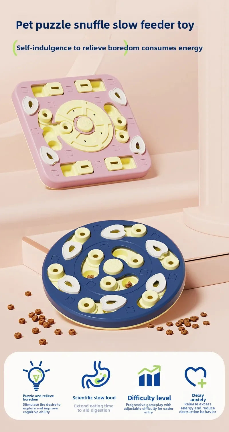 Pet Puzzle Feeder – Sliding Lid Slow Feeder Treat Toy for Cats & Dogs