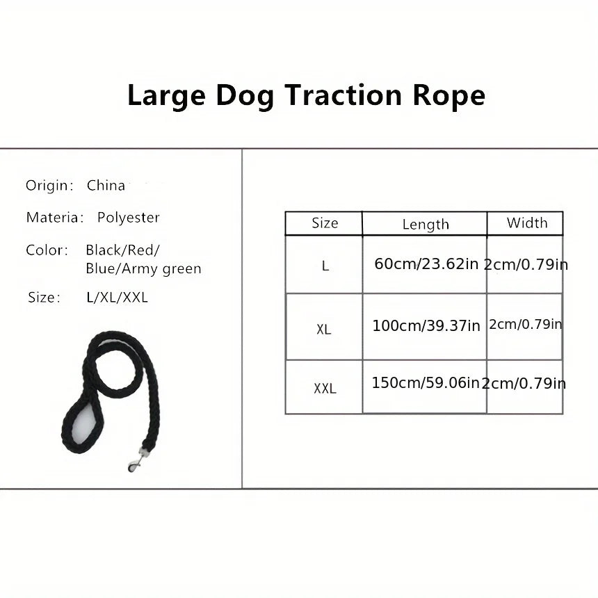 Laisse tressée de 1,5 m pour chien - Laisse d'entraînement durable pour des promenades confortables
