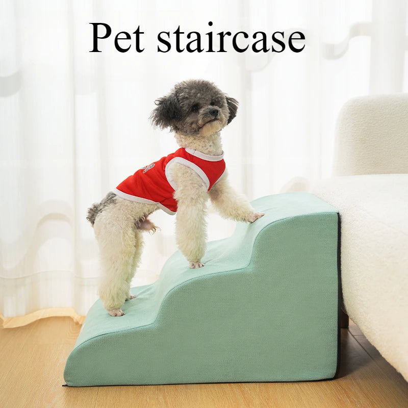 Memory Foam Pet Ramp Stairs for Dogs & Cats – Removable Washable Cover, 2, 3 & 4 Step Options