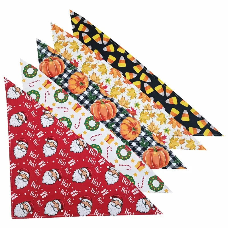 Dog Bandana Collar - Festive Pet Scarf for Small Dogs and Cats