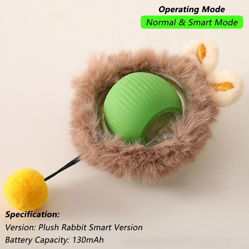 Balle interactive pour chat - Balle roulante automatique avec queue - Soins pour animaux plus intelligents