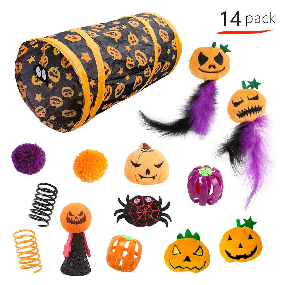 Halloween Cat Toy Variety Set with Wand, Mouse and Bell