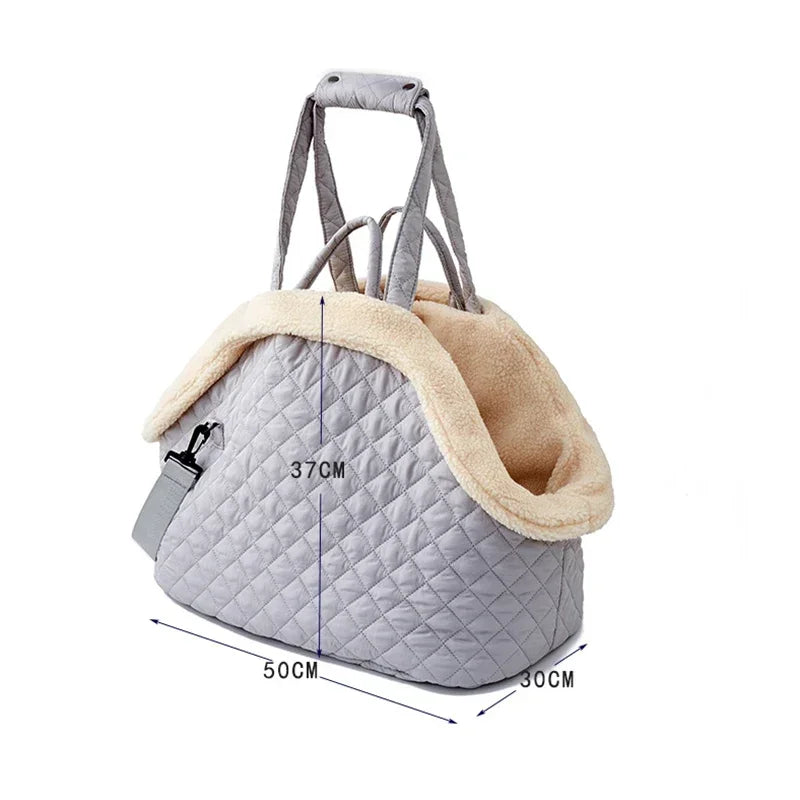 Plush Pet Carrier Handbag for Cats & Small Dogs