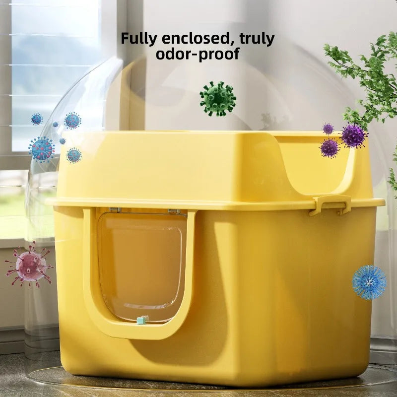 Top Entry Self-Cleaning Cat Litter Box with Odour Control & Anti-Splash Drawer