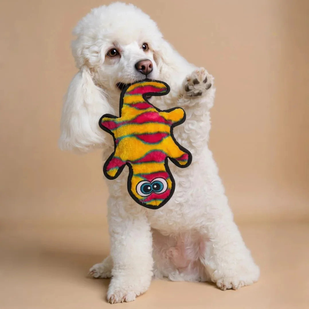 Peluche Gecko Jouet à mâcher interactif pour petits chiens