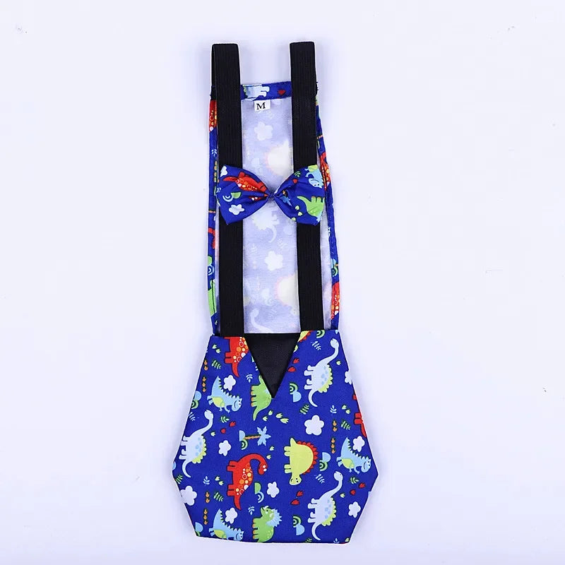 Washable Duck & Chicken Diaper Flight Suit with Bowknot – S, M, L