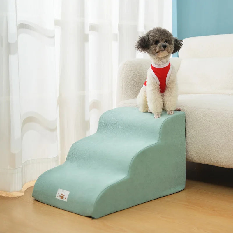 Memory Foam Pet Ramp Stairs for Dogs & Cats – Removable Washable Cover, 2, 3 & 4 Step Options