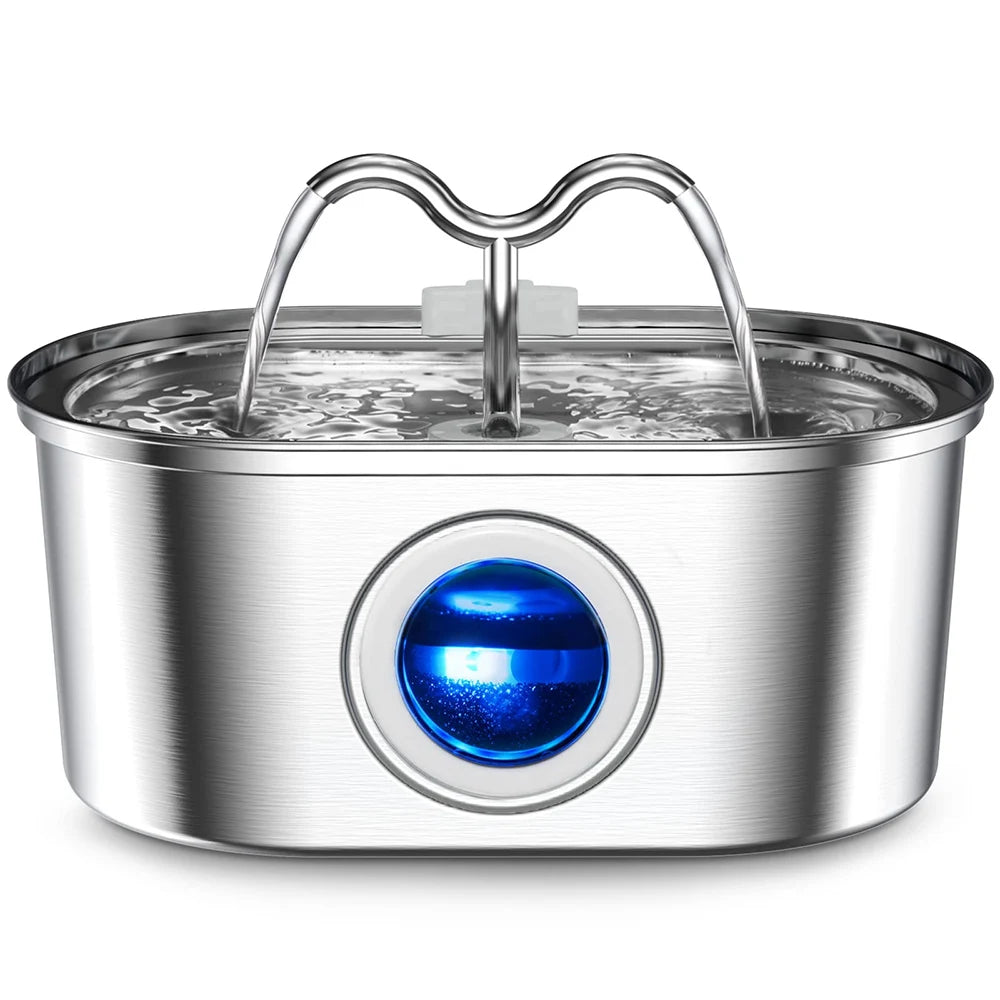 3.2L Stainless Steel USB Pet Water Fountain — Quiet Filter Pump for Cats & Dogs