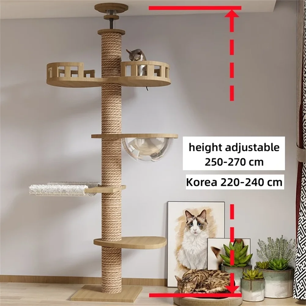 Adjustable Floor-to-Ceiling Cat Tree