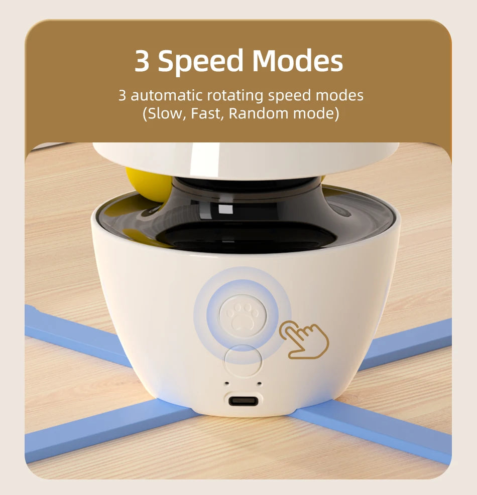 3-in-1 Smart Cat Toy with 360° Laser & 3 Replacement Feather Teasers