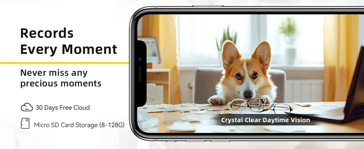 2K Indoor WiFi Pet Camera — 360° Pan & Tilt with Night Vision & 2-Way Audio
