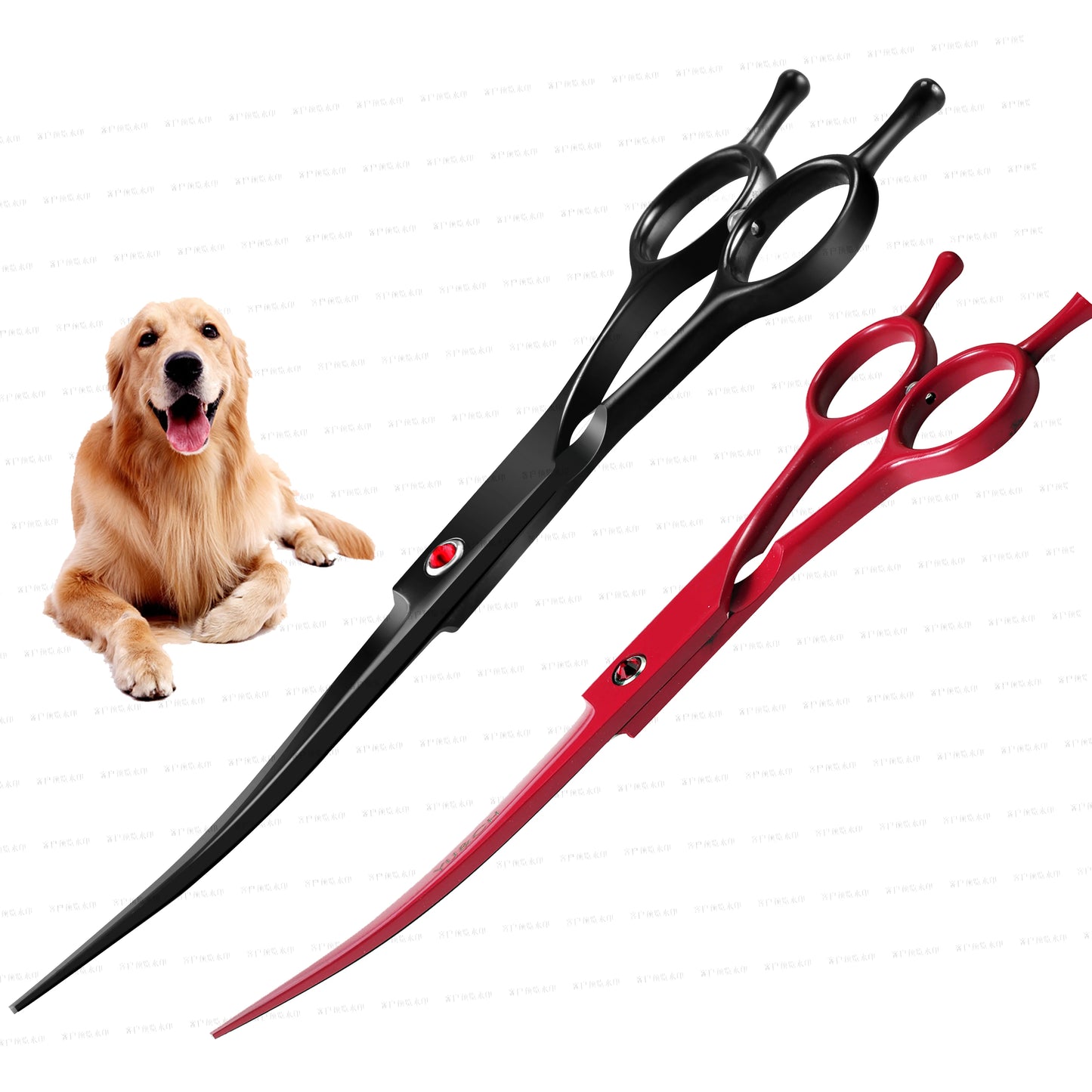 7.5" Professional Curved Grooming Scissors for Dogs & Cats