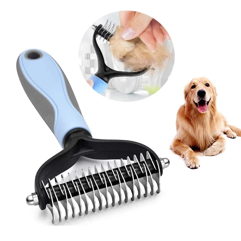 Pet Deshedding Brush - Professional Grooming Tool for Dogs & Cats