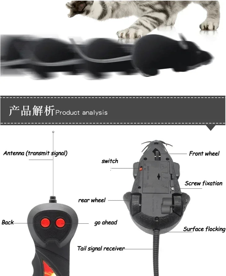 Remote Control Electronic Rat Cat Toy – Wireless RC Mouse for Cats & Kittens