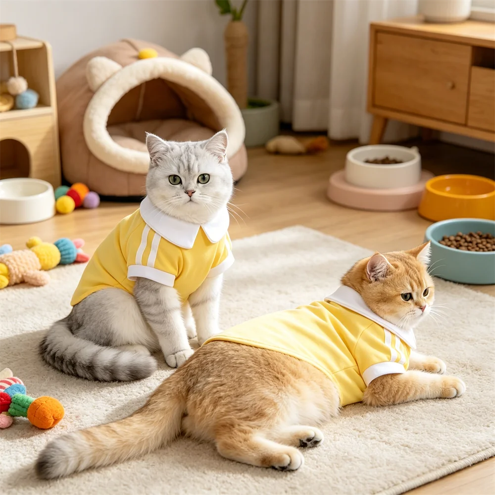 Striped Sport Polo T-Shirt for Cats & Small Dogs
