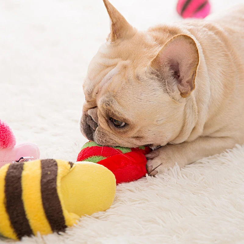 Squeaky Plush Slipper Chew Toy for Small Dogs