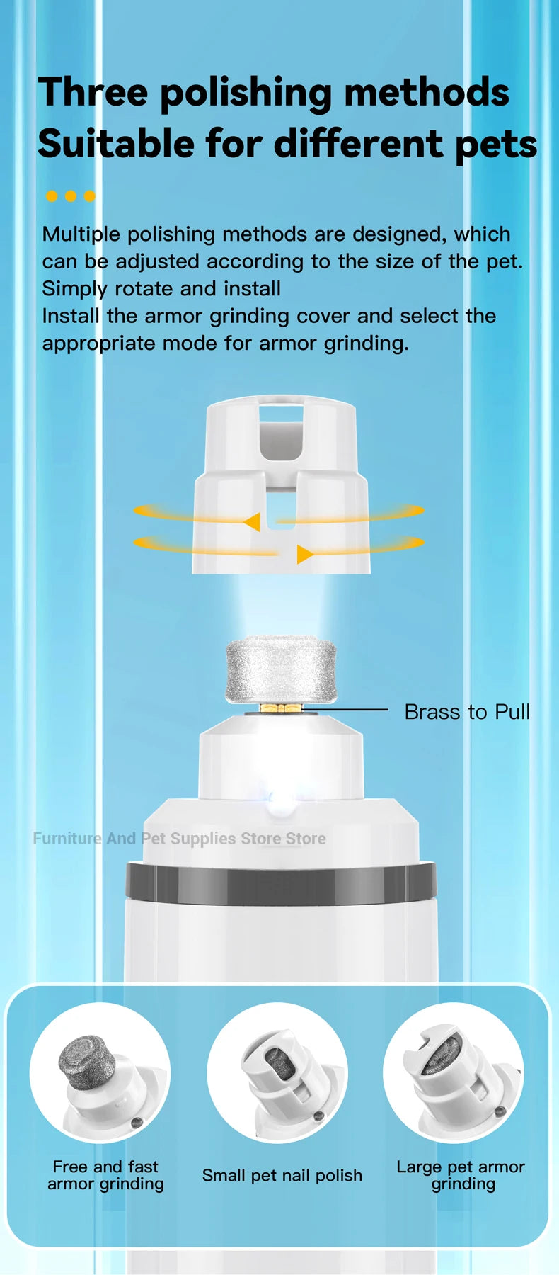 Electric Pet Nail Grinder with LED Light & 3-Speed Control