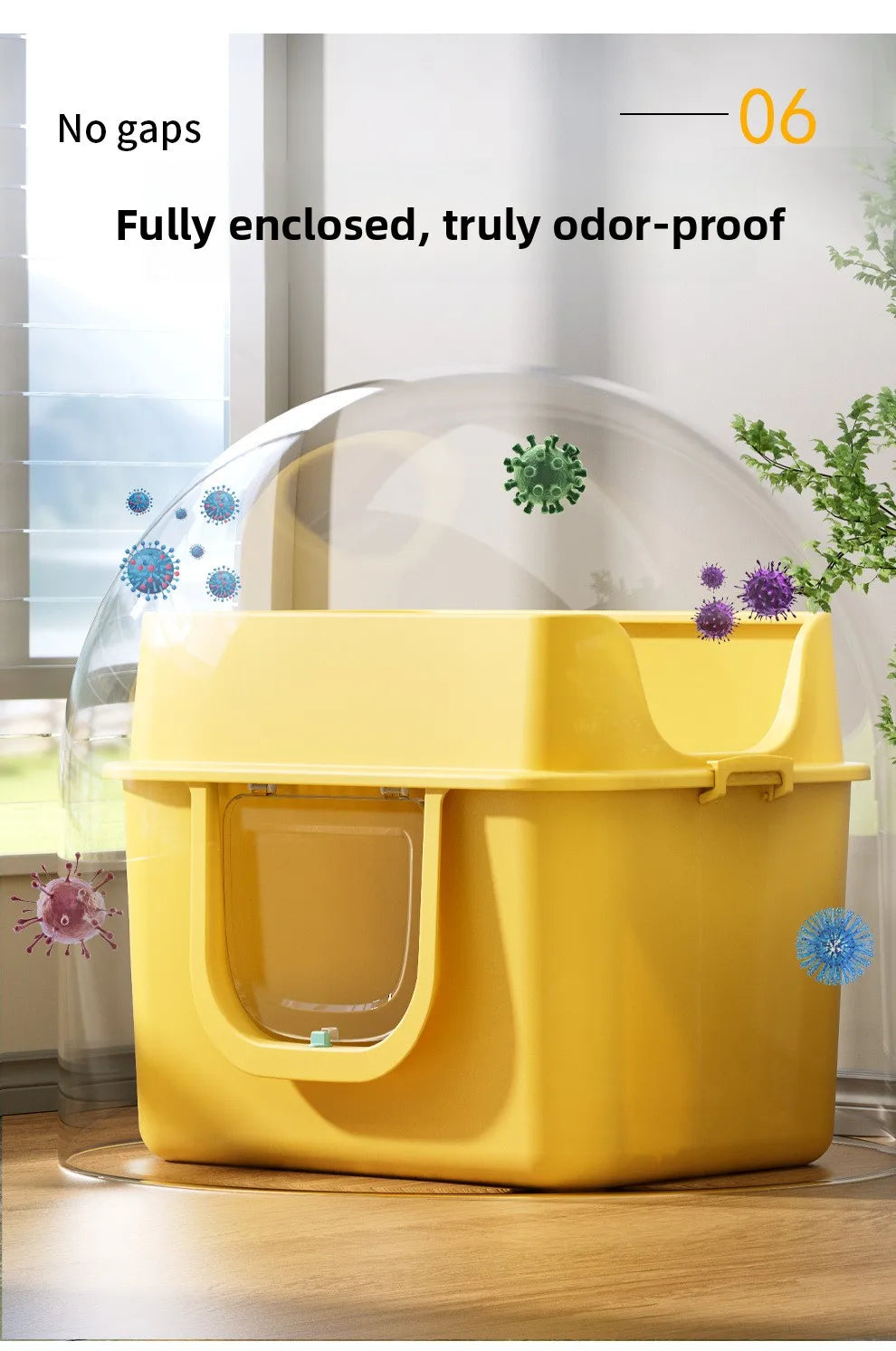 Top Entry Self-Cleaning Cat Litter Box with Odour Control & Anti-Splash Drawer